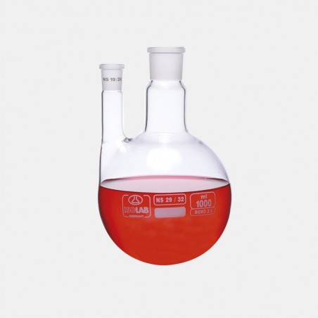 İsolab Balon - Dibi Yuvarlak - 2 Boyunlu - 1000 Ml