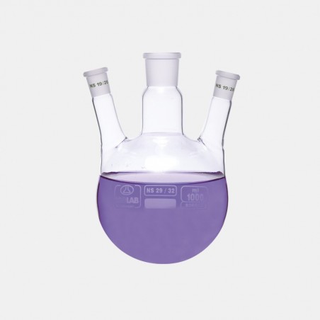 İsolab Balon - Dibi Yuvarlak - 3 Boyunlu - 250 Ml