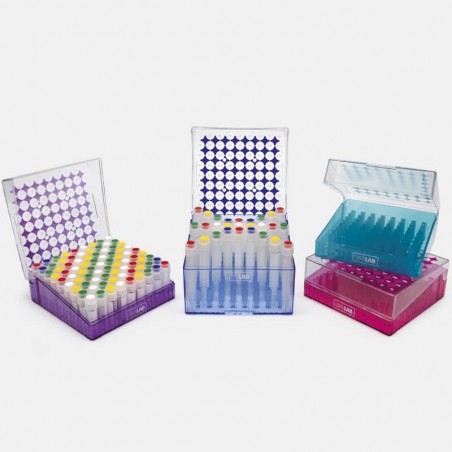 Cryo Tüp Kutusu - Polikarbonat - 2 Ml Tüpler İçin - Menteşeli Kapaklı - Rubi