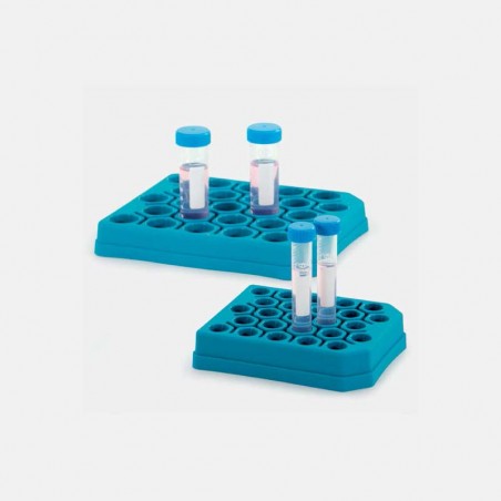 Tüp Standı - P.P - Bas & Bırak Model - 15 Ml Tüpler İçin - Mavi